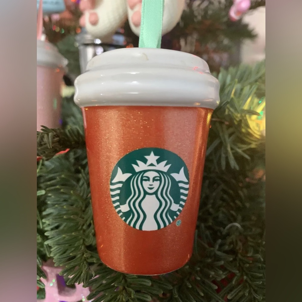 STARBUCKS Red Glitter Cup Christmas Holiday Ornament 2020